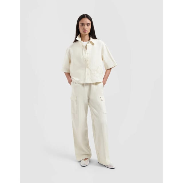 ØlÅf Cotton Linen Cargo Pants Cargo Off White W210401