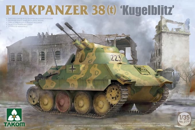 Takom Modelbouwpakket Militaire voertuigen - 2179 Jagdpanzer Flakpanzer 38(t) Kugelblitz Plastic - 1:35 - Modelbouw