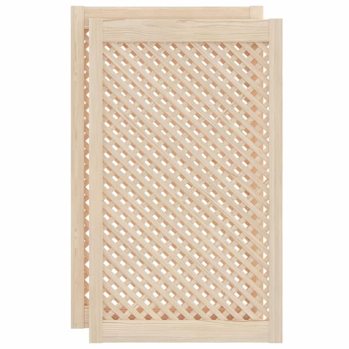 vidaXL - Kastdeuren - met - latwerk - 2 - st - 59,5x99 - cm - massief - grenenhout