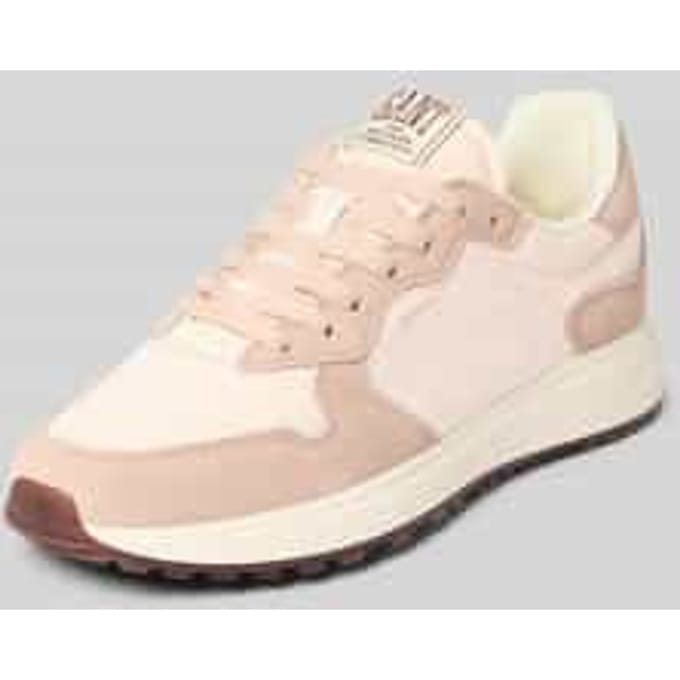 Sneakers van leermix met logodetail model 'Beywin'