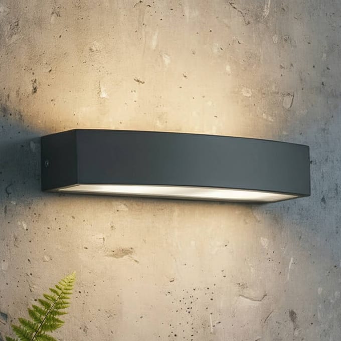 Ideal Lux buitenwandlamp Andromeda, zwart, breedte 45 cm