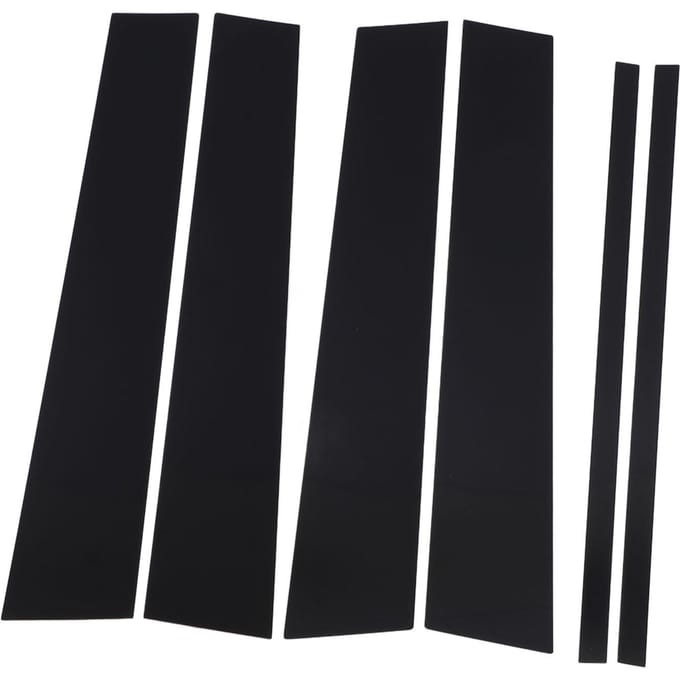 6 stuks Pillar Post Trim Hoge Sterkte PC Glanzend Zwart Deur Raam Pillar Cover voor Explorer Aviator black