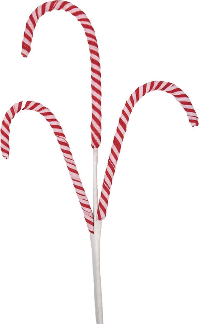 Clayre & Eef Kerstdecoratie Zuurstok 70 cm Rood Kunststof