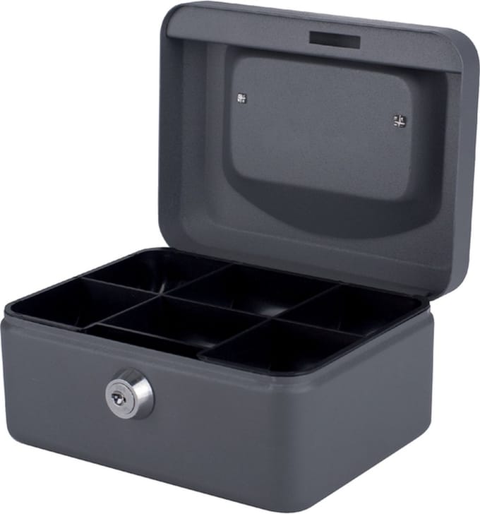 Pavo Metalen Geldkist - 150x115x80 mm - Grijs