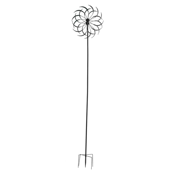 Tuin Windmolen Dubbele Laag Metaal Windmolens Spinners met Grondpin voor Terras Gazon white