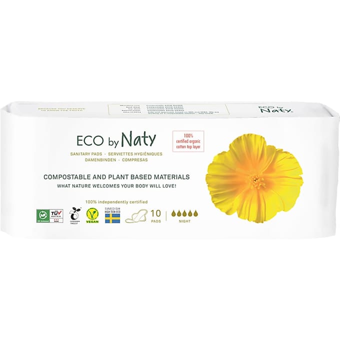 Naty, serviette hygiénique, nuit, 10 Serviettes