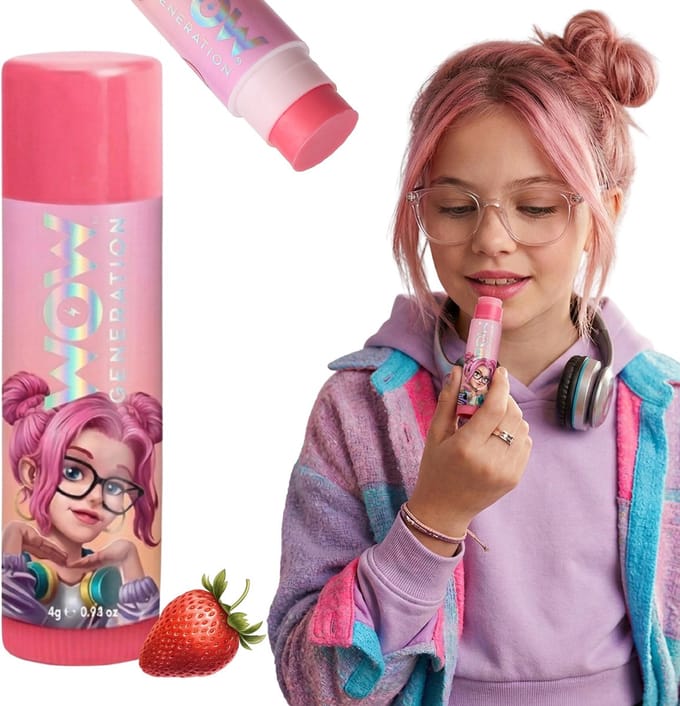 WOW Generation Hydraterende lippenbalsem, fruitige lipgloss, lippenstift voor kinderen 6+