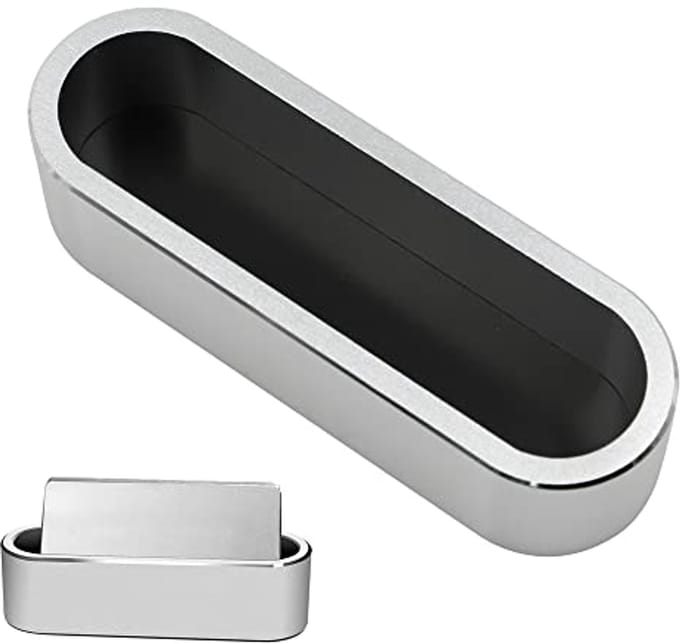 Elegante Visitekaarthouder van Aluminium - Organiser voor Bureau - Zilver