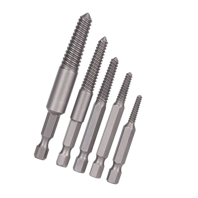 5 stuks Gebroken Schroefverwijderaar Zeskantschacht Fijne Tanden Beschadigde Bouten Verwijdergereedschap Easy Out Kit