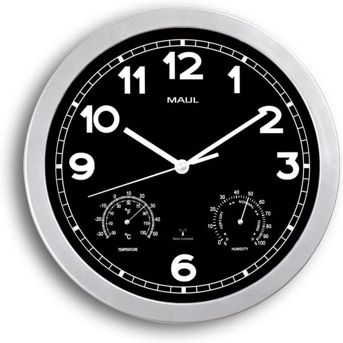 Grote Wandklok met Thermometer en Hygrometer Ø 30 cm