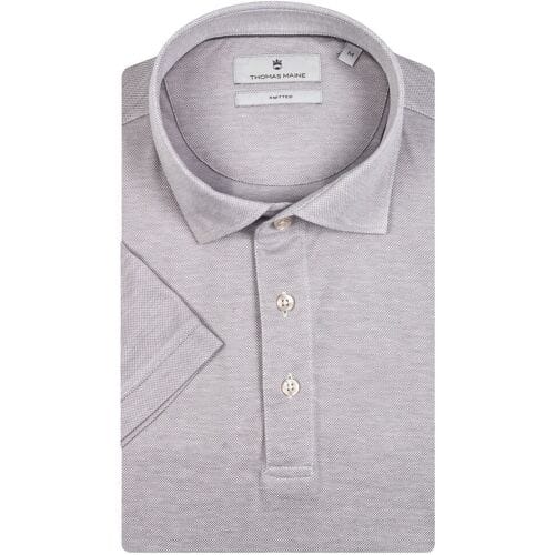 Thomas Maine Polo Cotton Piqué Short Sleeve Licht Grijs / male