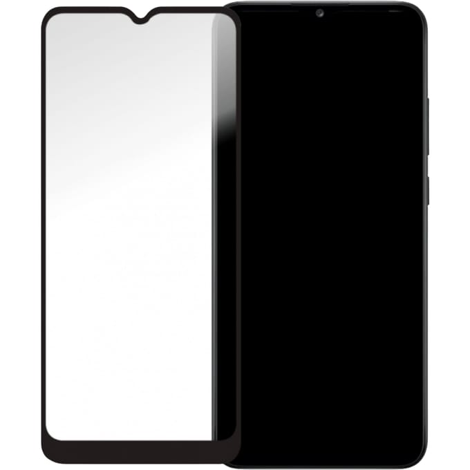 Mobilize Galaxy A02s/A03s Zwart Frame Glazen Screenprotector Standaard