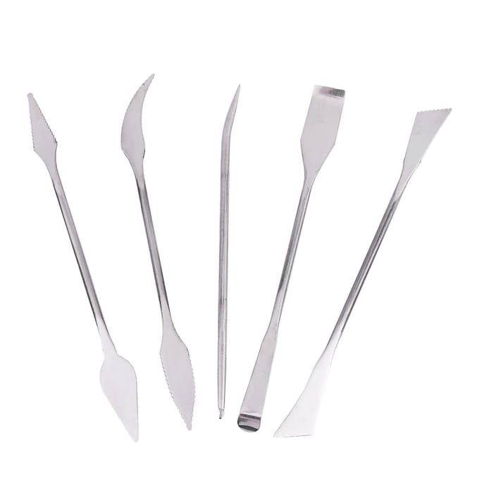 5 Stuks Roestvrij Staal Was Klei Aardewerk Snijden Modelleren Sculptuur DIY Ambacht Kunst Gereedschap Set white