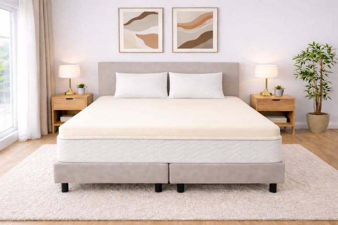 Polydaun hoeslaken - topper - Jersey - ecruwit - 140/160 x 200/220 cm