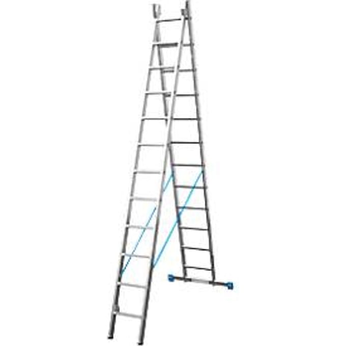Multifunctionele ladder van aluminium, 2x9 sporten