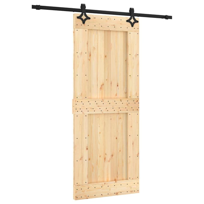 vidaXL - Schuifdeur - 85 - x - 210 - cm - Massief - Pine - Hout - (Onbehandeld)