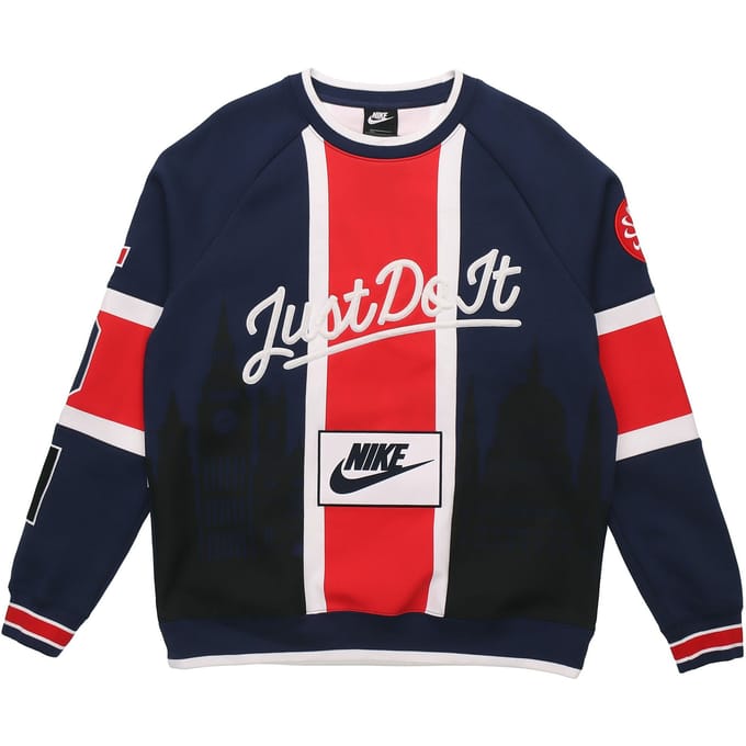 Nike City Edition London Patchwork Hoodie Heren Tops Rood Blauw AR1993-410 L black