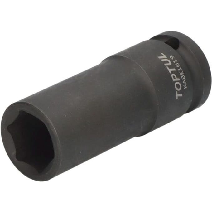 Slagmoerdop TOPTUL 1/2 inch 19 mm 6-kant lang