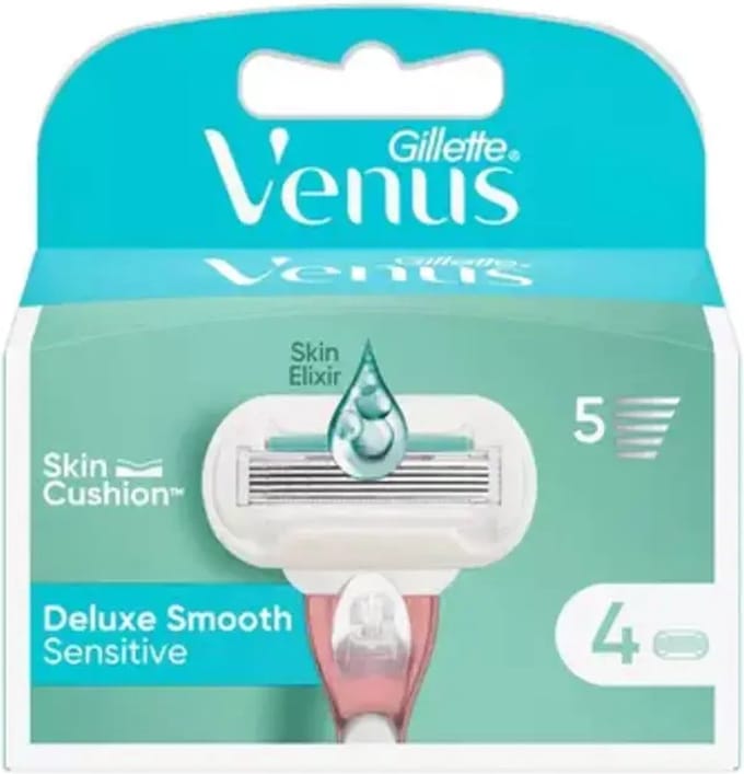 Gillette Venus Rasierklingen, Deluxe Smooth Sensitive, 4 St