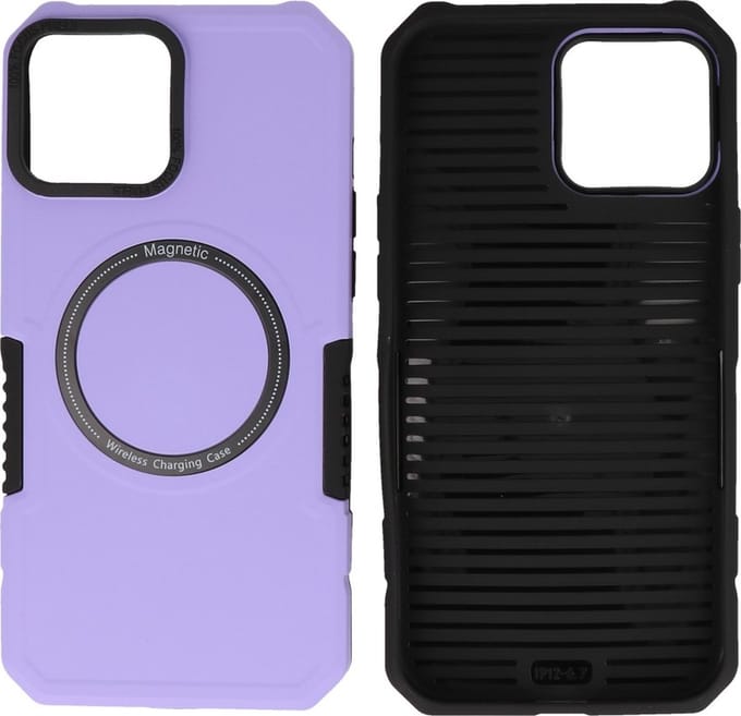 iPhone 12 Pro Max MagSafe Hoesje - Shockproof Back Cover - Paars