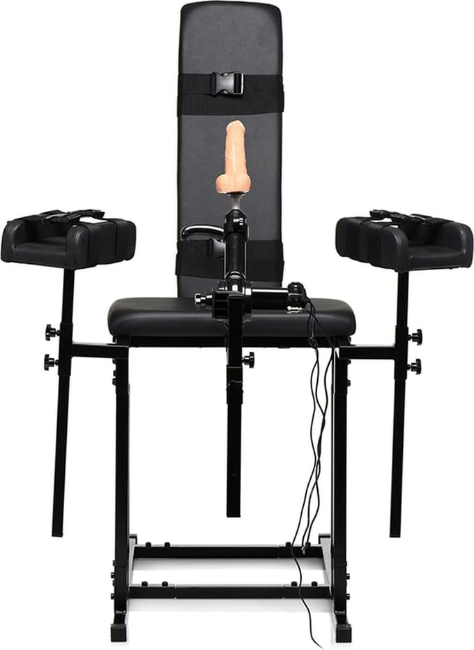 XR Brands AH155 - MS Obedience Chair with Sex Machine - Black