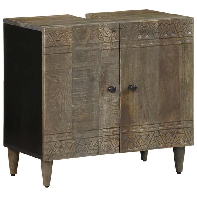 vidaXL - Wastafelkast - 62x33x58 - cm - massief - mangohout