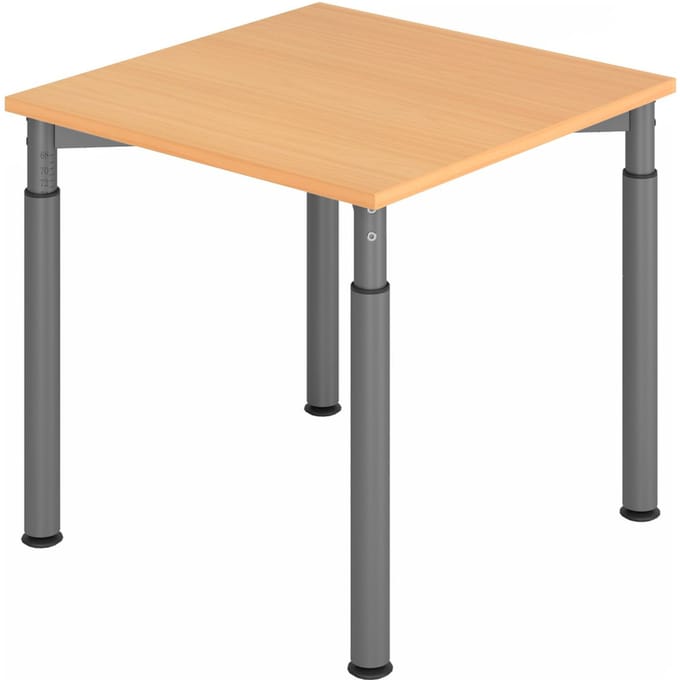 YAMA 8 G | Bureau - 80 x 80 Tafelhoogte I In hoogte verstelbaar Beuken/Grafiet