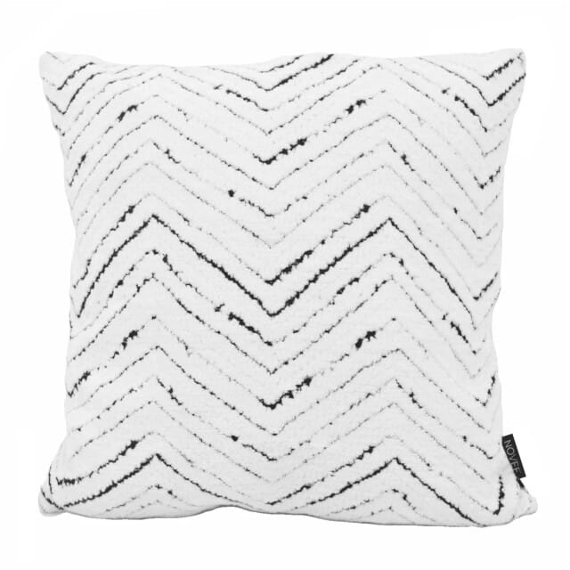 Chenille Chevron White / Wit Kussenhoes | Polyester | 45 x 45 cm