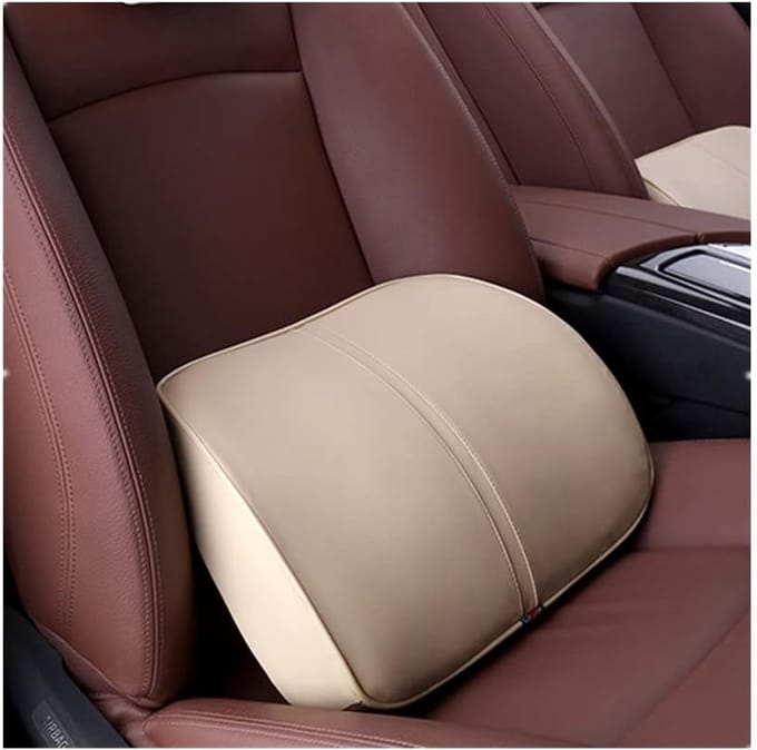Daity Memory Foam Lendensteunkussen - Midden-/Ondersteuningskussen - voor Autostoelen - Bureaustoelen - Fauteuils - enz. (Beige)