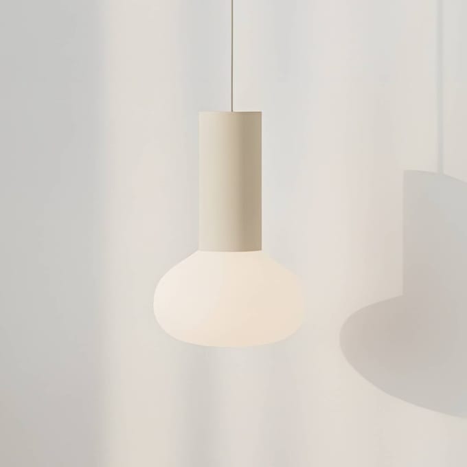 ALDEX Hanglamp Flo, beige, 1-lamp, glas