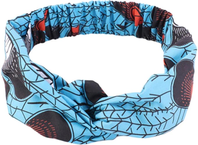 Cabantis Afrikaanse Haarband|Hoofddeksel|Afrikaans|Haarband Dames|Stretch|Blauw-Rood
