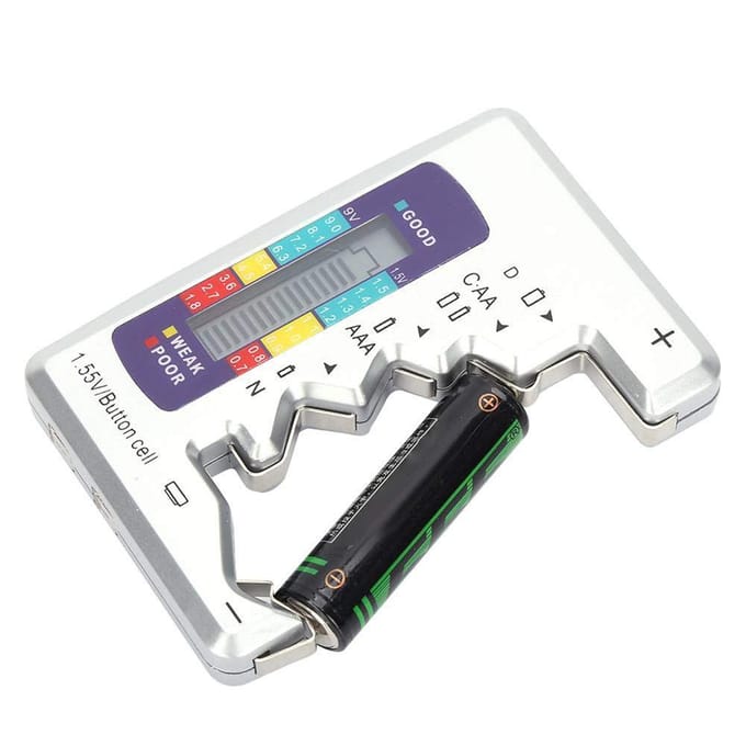 BT-886 Draagbare Batterijcapaciteitsindicator Compact Formaat Lithium Batterijniveau Tester Digitaal wit