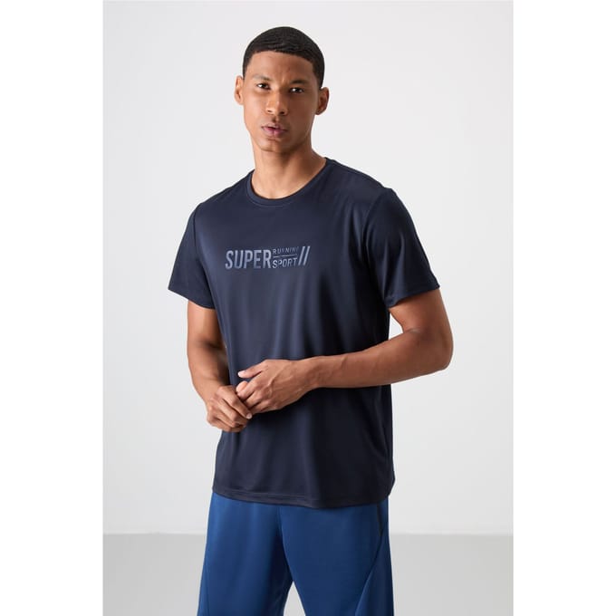 Heren T-shirt met bedrukt ronde hals
