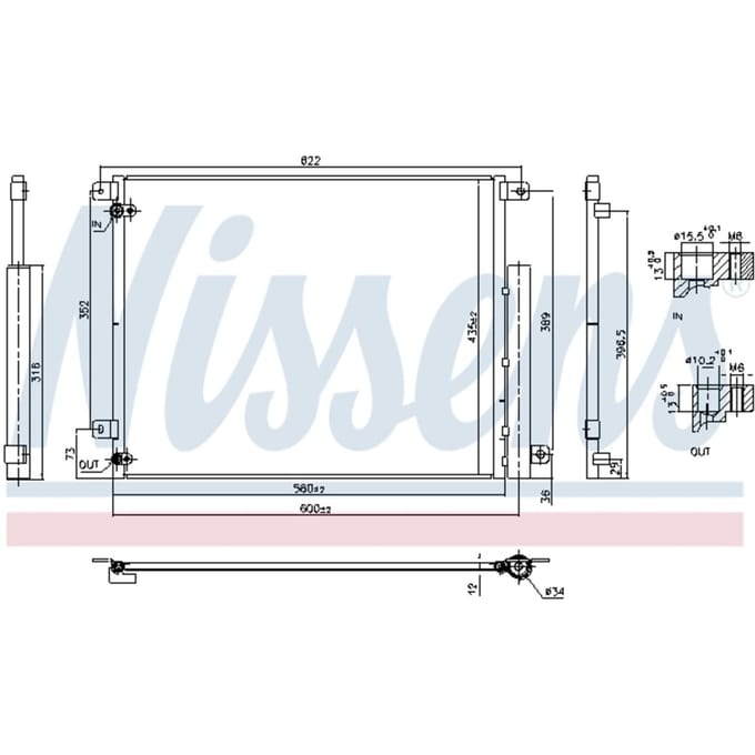 Condensator, airconditioning NISSENS 940853