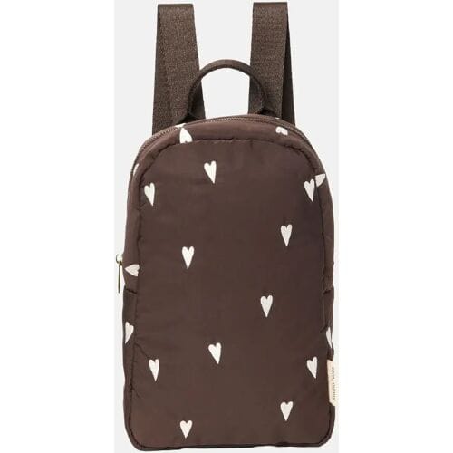 Studio Noos Puffy Mini backpack kinderrugzak brown hearts