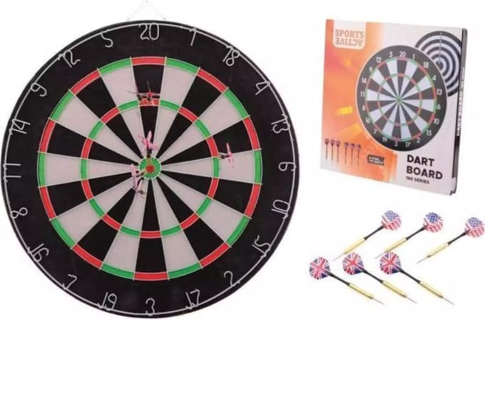 Benson Dartbord met 6 pijlen - Duurzaam ontwerp - Inclusief accessoires