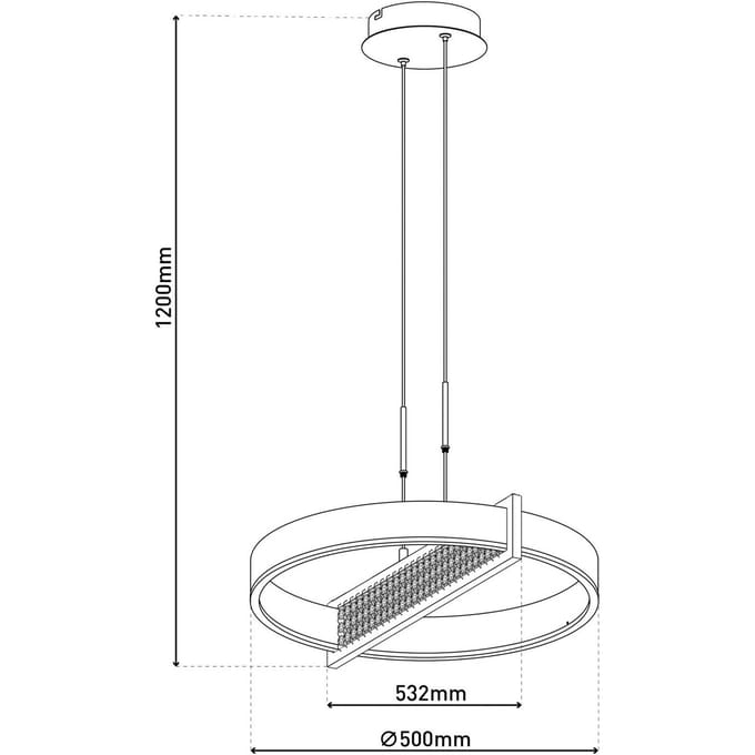 Näve LED hanglamp Yvaris, zilver, CCT, afstandsbediening