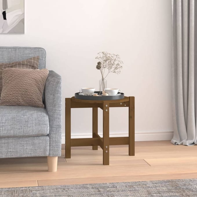 vidaXL - Salontafel - Ø - 52,5x45 - cm - massief - grenenhout - honingbruin