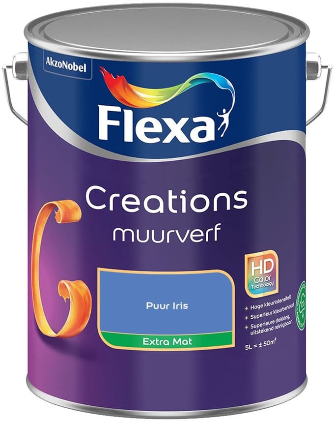 Flexa - Creations Muurverf Extra Mat - Puur Iris - Mengverf - 5 L
