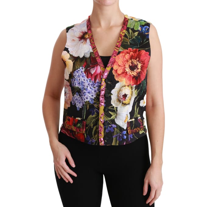 Dolce & Gabbana Multicolor Bloemen Mouwloze Vest Top