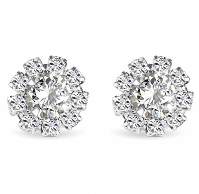 Oorbellen- 100% allegievrij- Strass- 1 cm