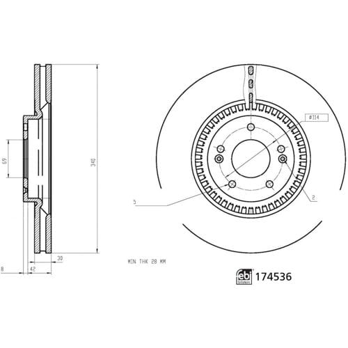 Remschijf FEBI BILSTEIN 174536, 1 stuk