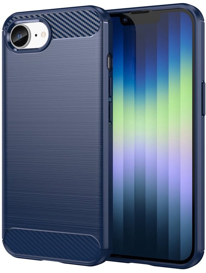 Mobiq Carbon Look Hoesje geschikt voor iPhone 16e (2025) - Flexibele TPU Case