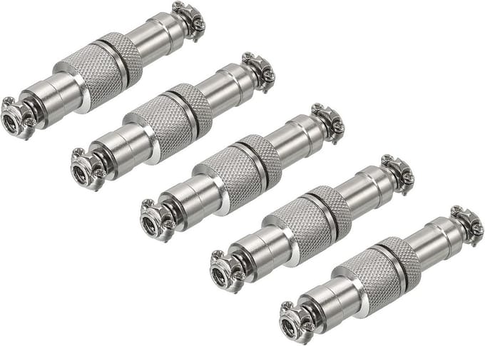 GX12 4-pins Luchtvaart Stekker Connector Set, 12mm Waterdicht Kabelpaneel Koppeling (5 Stuks)