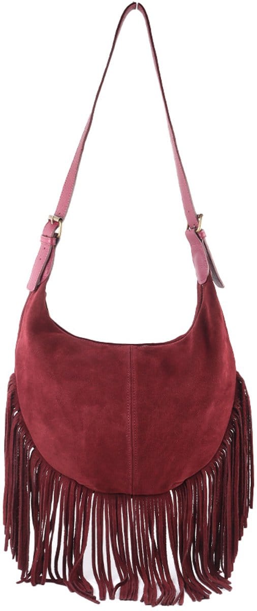 Giuliano lederen schodertas Libra - Suede - Made in Italy - Bordeaux