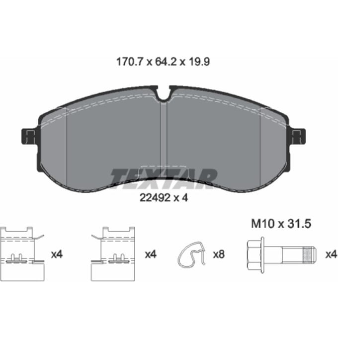 Remblokset TEXTAR 2249201, achter
