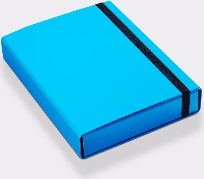 Luxe A4 kartonnen opbergbox licht-blauw