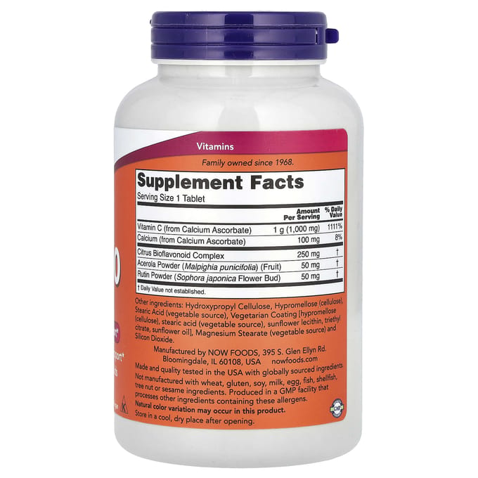 Now Foods Buffered C-1000 Complex (180 tabs) Unflavoured - Vitaminen, mineralen & gezondheid - Vitaminen