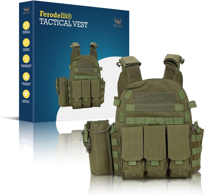 Ferodelli Carnaval Leger Kleding - Vest - Outdoor - Accesoires - Groen