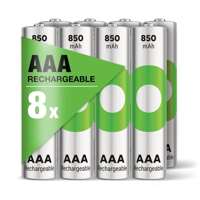 GP ReCyko Rechargeable AAA batterijen - Oplaadbare batterijen AAA 850mAh - 8 stuks AAA oplaadbare batterijen
